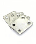 4 Pack Hella Durable 304 Stainless Steel Mending Plates For Wood Repair Include Screws Rust Proof flat corner braces stacked.