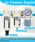 Pro Grade Heavy Duty Air Pressure Regulator with auto and semi auto drain dual filter water separator for air compressors