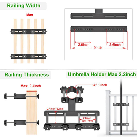 Heavy Duty Patio Umbrella Holder Built From Steel With Fully Welded Construction For Maximum Stability, Adjustable Fit shown