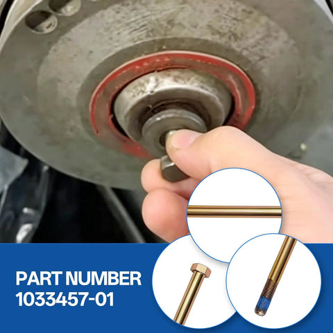 Heavy Duty Replacement Drive Clutch Mounting Bolt Fits Club Car Gas Golf Carts 1982 To Present held in hand near clutch.