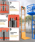 Heavy Duty Hydraulic Scissor Lift Table Pro Grade Cargo Platform; lifting platform details with anti-slip surface and safety features.