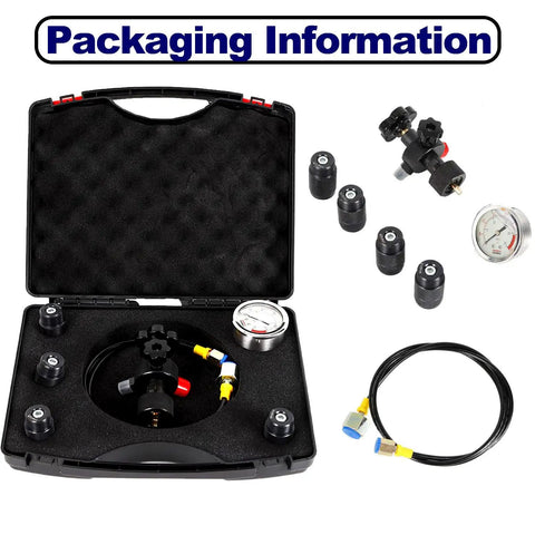 Nitrogen Charging Kit For Hydraulic Accumulators With Gauges, Nitro Pressure Test Tool, Gas Charging System For Hydraulics, Universal Accessory Set For Different Tank Interfaces, Flexible High Accuracy Performance