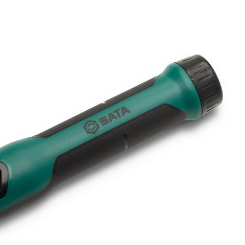 Handle of Three-Eighths Inch Drive Electric Torque Wrench With 10 to 100 Inch-Pounds Range, Calibrated Within About Three Percent