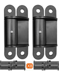 Built Rock Solid Gate Hinges Fitted With Sealed Bearings For A Smooth Silent Glide Adjustable Yoke Pivot Handles The Bulk On Huge Driveway Gates Up To 1100 Lbs Two Pack Carbon Black Kit, showing black metal hinges with seals.