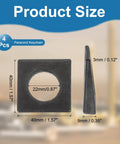 Beveled Square Washers For Leveling And Shim Applications, M20 Bolt Size, Carbon Steel Black Finish, Four Pack, Thickness 3 To 9 Mm, Inner Diameter 22 Mm, 40 X 40 Mm, Fastener Hardware Upgrade PATIKIL
