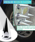 Twenty Pack 33mm Lug Nut Covers Thread On Four And Three Quarters Inch Spike Style Screw On Tough ABS Chrome Anti Rust