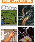 650 Piece Single Ear Hose Clamp Kit With Ear Pincer, 17 Sizes Ranging 5.3mm To 33.1mm, 304 Stainless Steel Crimp Clamps For Auto Use