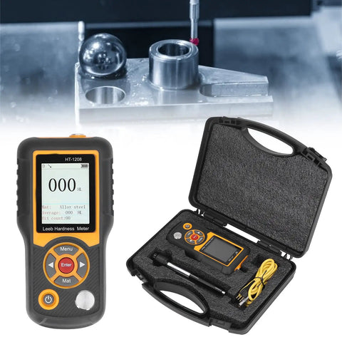 Pro Grade Digital Hardness Tester Kit With Color Screen Durometer For Steel Aluminum Alloy And Copper Metals Seven Scale Readout Easy One Touch Conversion High Accuracy Metal Hardness Meter For Industrial Use