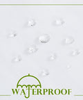 Close-up of waterproof sheer tulle fabric with water droplets for Outdoor Mosquito Net For Porch, Patio, Gazebo 2 Panels Waterproof Sheer Tulle Curtains, Mesh Privacy Drapes With DIY Adjustable Length, White, 118 By 98 Inches.