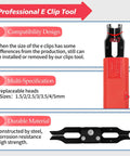 Diagram of Pro Grade Clip Assortment Kit With Removal and Installation Tool, shows compatibility, specifications, and durability features.