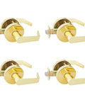 Heavy Duty Grade 2 Commercial Door Lever Lockset In Polished Brass, 2 3/4 Inch Backset, Fits Most 1 3/8 To 1 3/4 Inch Doors