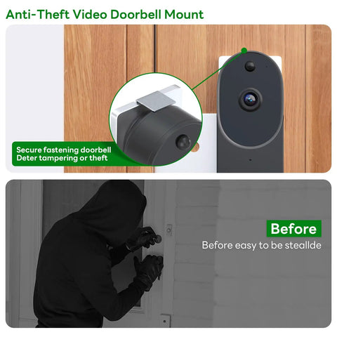 Anti Theft Doorbell Mount For Orbitell Arlo And Blink Video Doorbells Anti Blocks Motion Sensor Adjustable Bracket No Drilling Silver Finish Compatible With 1st And 2nd Gen Models on wood door