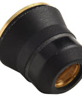 Premium Plasma Cutter Consumables Kit With Replacement Electrodes And Nozzles For S45 Cut55 Pt40 Pt60 Torch Parts close-up of black nozzle with brass fitting