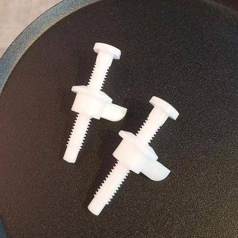 Universal Toilet Seat Hinges Kit with Self Locking Screw and Nut for Top Mount Seats White Plastic Replacement Parts