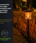 Lit Glass Solar Torch Lights Outdoor Waterproof Flickering Flame Tiki Torches With Modular Design Auto On Off LED Solar Lights
