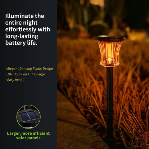 Lit Glass Solar Torch Lights Outdoor Waterproof Flickering Flame Tiki Torches With Modular Design Auto On Off LED Solar Lights