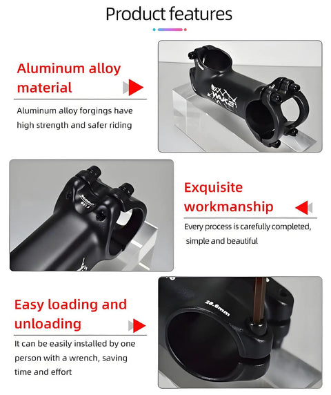 Dope Bike Stem For MTB E-Bike And Road Bikes displayed with aluminum alloy material and easy installation features.