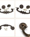 Drop Bail Drawer Pull 5 Inch Center To Center 128 Mm Hole Spacing Includes 2 Screws Antique Brass Finish Bronze Metal Hardware
