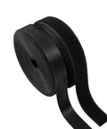 Premium Sew On Hook And Loop Strips 3/4 Inch Wide By 5 Yards Long Black Nylon Fastener Tape in roll for crafting use.