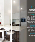Modern kitchen with 4 Inch Ultra Thin Square LED Recessed Light With J Box Dimmable 12W Five Color Temperature Options From 2700K To 5000K