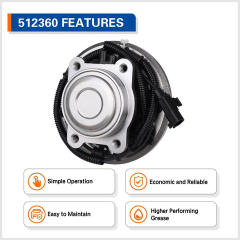 Rear Wheel Hub And Bearing Assembly Direct Fit For 2008 2012 Dodge Grand Caravan, Chrysler Town And Country, VW Routan With ABS