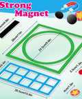 Magnetic Number Bonds And Ten Frame Set with dimensions, strong magnets for classroom math visual addition and subtraction.