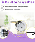 Washer Suspension Rod Kit 26.5 Inch Fix Symptoms Whirlpool Maytag Amana Kenmore Shaking Vibrating Easy Install Quiet