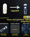 Lit White LED Interior Light Kit For Dodge Ram 2009 to 2018 Pickup Trucks with high brightness and longer lifespan