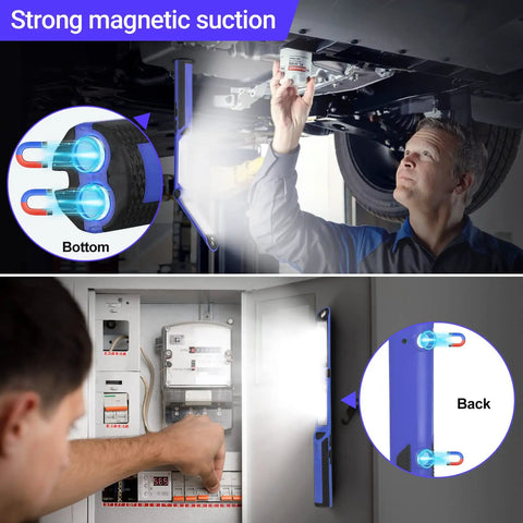 Rechargeable LED Work Light 1500 Lumens Portable Magnetic Work Light With 180 Degree Rotating Head used under car hood