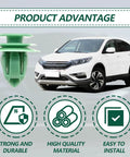 Heavy Duty Nylon Door Trim Panel Fasteners 30 Pack Solid Retainer Clips shown with vehicle, highlighting strength and easy install.