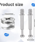 25 Sets Furniture Cam Lock Fasteners And Connecting Dowels 50 Pieces In Clear Storage Box size details with measurements