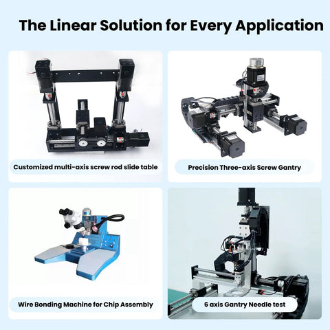 KHMOS HMS40 linear guide rail module with NEMA23 motor; black metal four-piece CNC motion kit