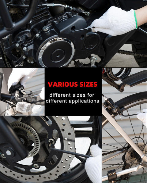 Using 35-Piece Allen Wrench Set With Ball End And Long Arms on vehicle and bicycle for maintenance, Metric SAE Torx included