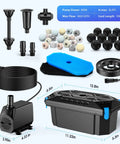 660GPH Pond Filter With RGB Auto Cycle LED Lights And Built In 40W Pump All In One Durable 3 Stage Filtration components kit