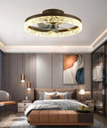 19.7 Inch Ceiling Fan With Lights Dimmable LED 6 Speeds Reversible Blades Remote And App Control Timing Semi Flush Mount