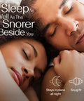 Couple sleeping peacefully using Sleep Deep Ear Plugs For Catching Zs And Focus With 3D Oval Shape Soft Reusable Earplugs