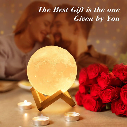 7 Inch Moon Lamp With 16 Color Options And 148 Modes Remote Or Touch Control Rechargeable LED Night Light with candles