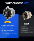 Comparison of One Wire 63 Amp Self Exciting Alternator for Chevy 350 Small Block V8 and competitor, highlighting features.