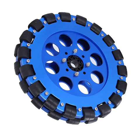 Omni Wheel Dual Set For DIY Robotics 8 Inch 203mm Aluminum Hub With 18 Silicone Rollers Delivers Smooth Omnidirectional Movement And Low Vibration