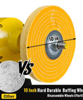 10 Inch Dual Speed Bench Buffer Polisher With Three Quarter Horsepower Induction Motor And Heavy Duty Cast Iron Base For Jewelry Metal Wood Rock Garage And Workshop Use 1750 Or 3450 RPM DIY Friendly showing 10 inch buffing wheels
