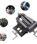 5 Inch Cross Slide Drill Press Vise With X Y Compound Bench Vise For Milling And Metalworking Heavy Duty Bi Directional 2 Way Slide Clamp And Precision Scale For Accurate Trajectory Adjustments. cast iron cross slide vise on engine work