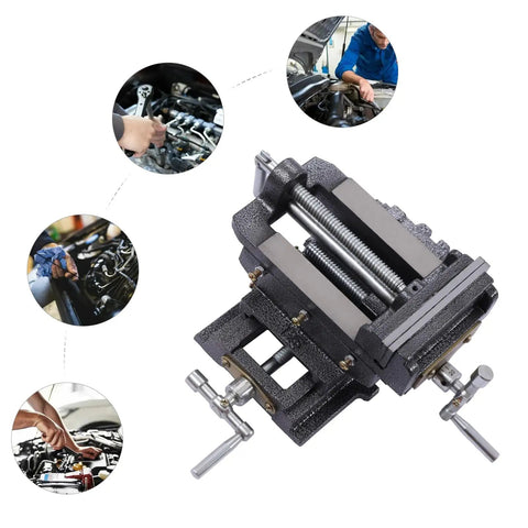 5 Inch Cross Slide Drill Press Vise With X Y Compound Bench Vise For Milling And Metalworking Heavy Duty Bi Directional 2 Way Slide Clamp And Precision Scale For Accurate Trajectory Adjustments. cast iron cross slide vise on engine work