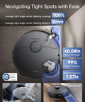 DREAME X40 Ultra robotic vacuum with removable liftable mop, black circular body and side brush.