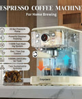 20 Bar Espresso Machine With Milk Frother Steam Wand For Latte And Cappuccino 2 In 1 Espresso Maker Powder And Capsule