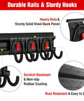 Garage Tool Organizer Wall Mount System With 64 Inch Rails And Eight Heavy Duty Adjustable Hooks for Hanging Tools