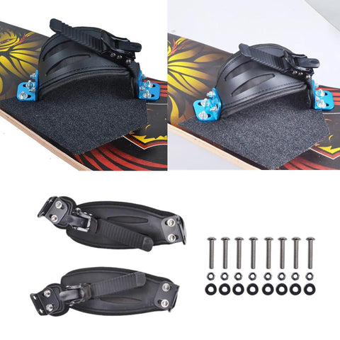 Two Piece Skateboard Foot Holder Set for Longboards and Scooters Aluminum Nylon Mounting Straps Easy Install Foot Band