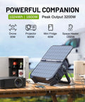 1600W Portable Power Station With 1024Wh LiFePO4 Battery And Built In Solar Panel in outdoor setup with devices