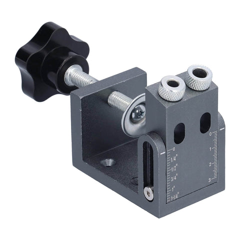 DIY Friendly 15 Degree Adjustable Oblique Pocket Hole Jig Kit With Clamp For Drawer Wardrobe Bed Assembly Aluminum Alloy