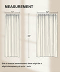Diagram showing measurements of 100 Percent Blackout Pink Curtains For Girls Room, Cute 63 Inch Long 2 Inch Rod Pocket Drapes, W52 X L63, 2 Panels