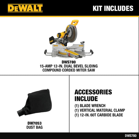 12 Inch Double Bevel Sliding Compound Miter Saw With XPS LED Shadow Light System Includes Blade Wrench Material Clamp And Dust Bag Heavy Duty 1100 Watt Motor Delivers 3,800 RPM For Pro Woodworking